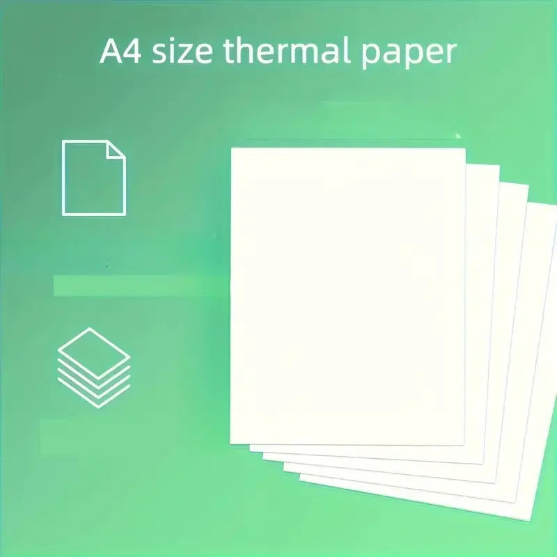 100 Sheets A4 Continuous Thermal Paper, Folded Printing Paper for Portable Printers, Office Home Restaurant Compatible Multi-Function Design, Office Stationery Supplies