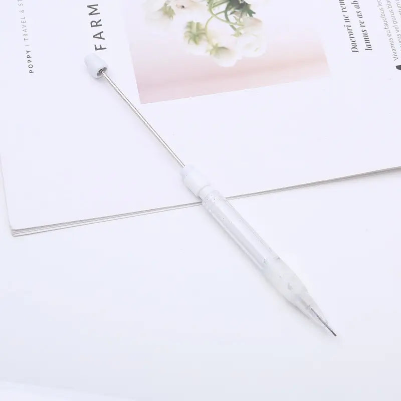 8-Pack DIY Beaded Pencils with Ink, Creative Holiday Stationery, School Supplies, Fashion Writing Office Essentials, Stationery Writing Tools