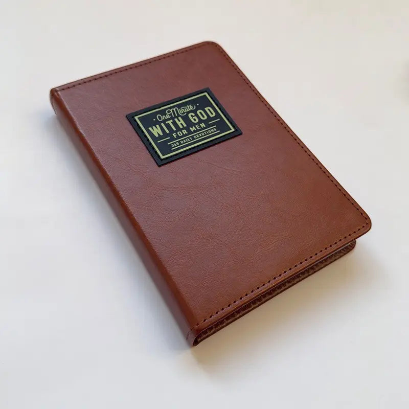 One Minute with God for Men, 365-Day Daily Prayer Leather Book, Essential Spiritual Companion, Devotional Journal, Prayer Notebook, Perfect for Morning Devotions