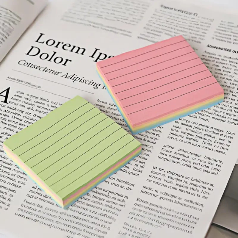 3x3 In Colorful Self-Stick Notes (200 Sheets) - Self-Adhesive, Removable, Lined, Easy to Stick/Peel Office Accessories for Meeting, Task Organization, Home Use
