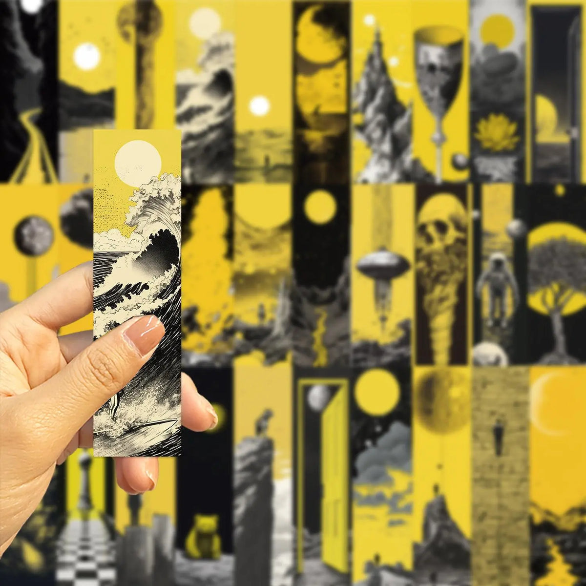 Landscape Pattern Bookmark, 30pcs/set Abstract Art Decorative Labels Stickers, Decorative Bookmark, DIY Decorative Card, Reading Gift for Book Lover, Decal Sticker