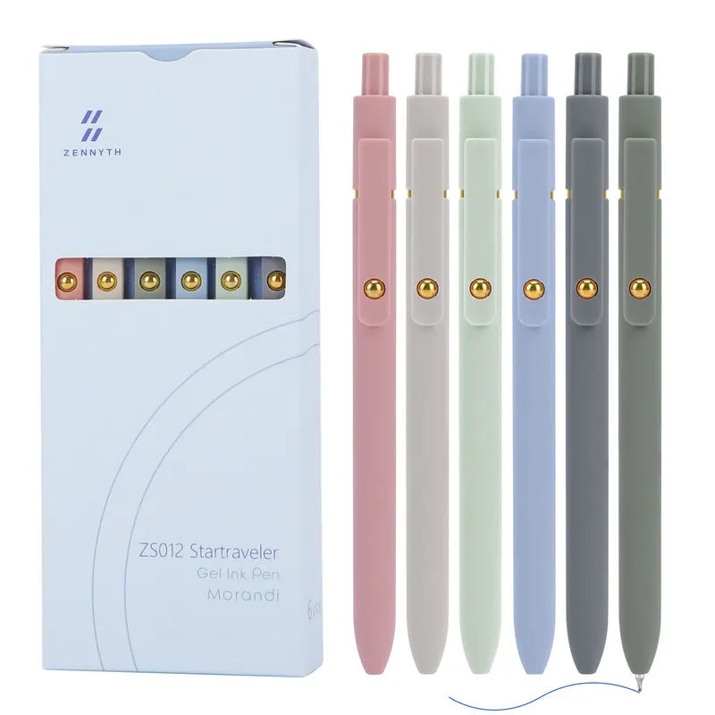 Ddaowanx 6Pcs 6-Color 0.5mm Fine Point Retractable Gel Pens, Fine Writing Office & School Stationery, Women Gift Set for Sketching, Teens' Stuffers, Kids