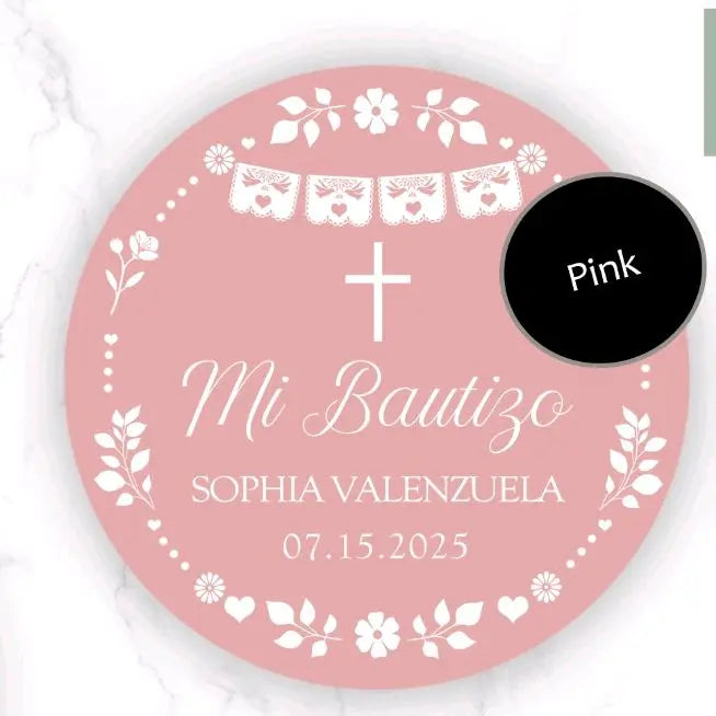 Cielito Lindo Baptism Birthday Stickers 2 Inches or 1.5 inches 100pcs Any Occasion