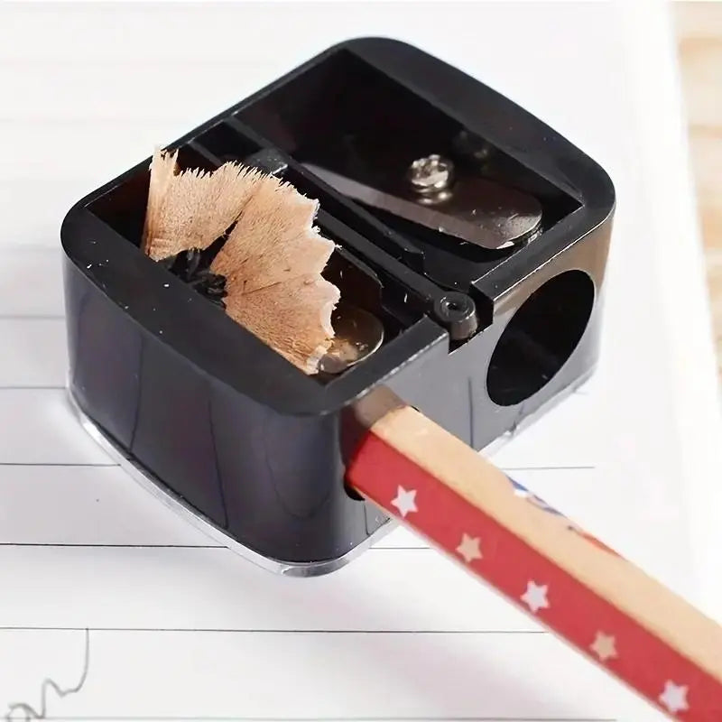 Double-Hole Manual Pencil Sharpener, 1 Pc Portable Pencil Sharpener, Stationery Supply, Art Supplies, Office Stationery Supplies, Study Tool
