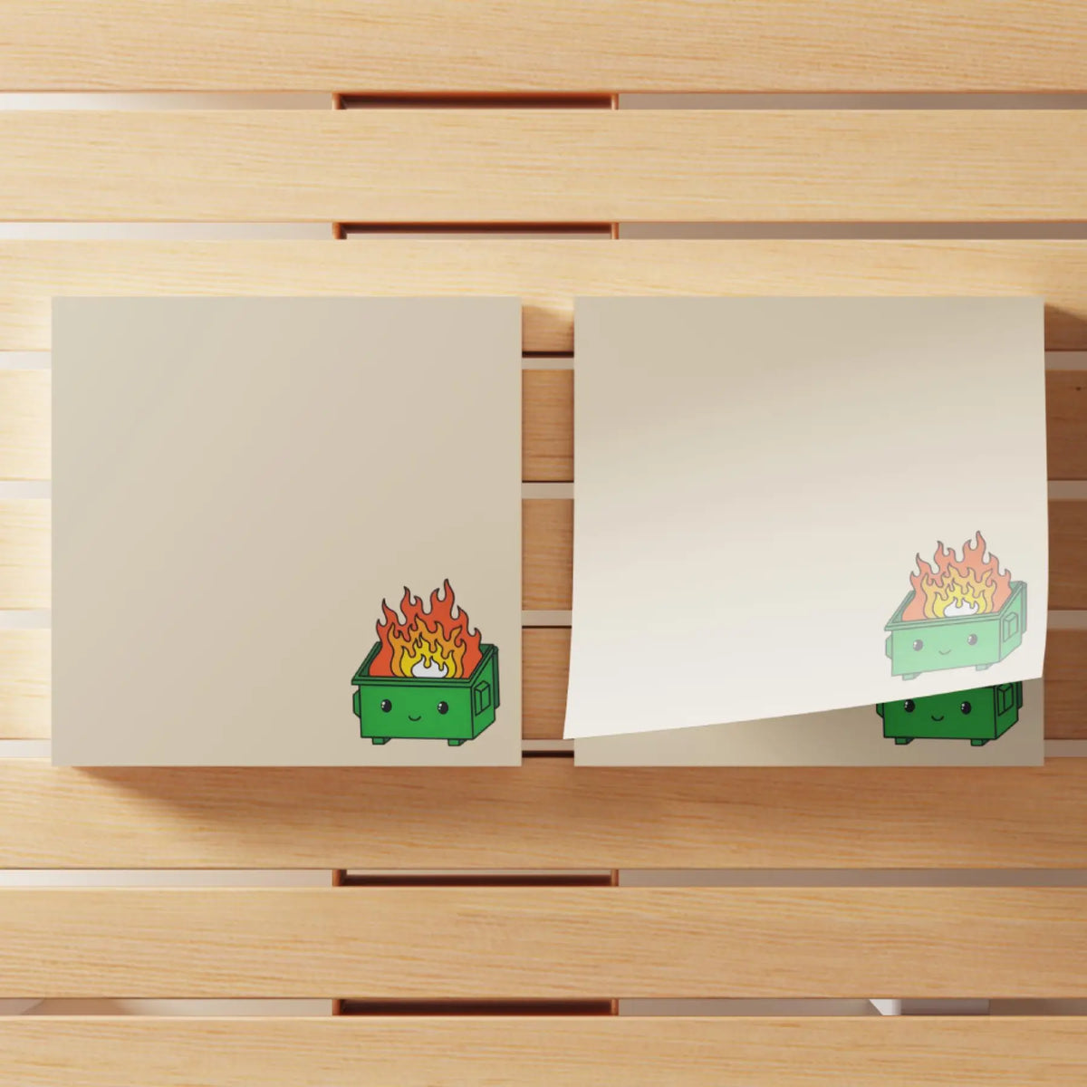 Dumpster Fire Sticky Note, 4 Counts/set Cartoon Sticky Note, Adhesive Note Pad for School Office Home Supplies Students Teachers Gift, Sticky Notes Set