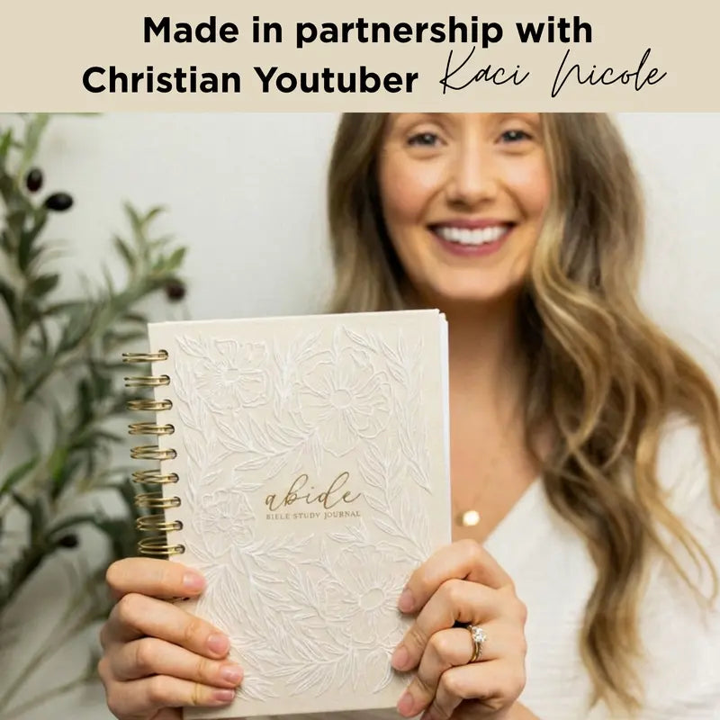 Mr. Pen Abide Hardcover Journal Notebook - A5 Linen Cover, 136 Pages 120gsm Paper, Gold Metal Spiral, Collaborative Journal Supplies, Devotional Reflection Tool, Christian Gift for Women (SOAP Method)