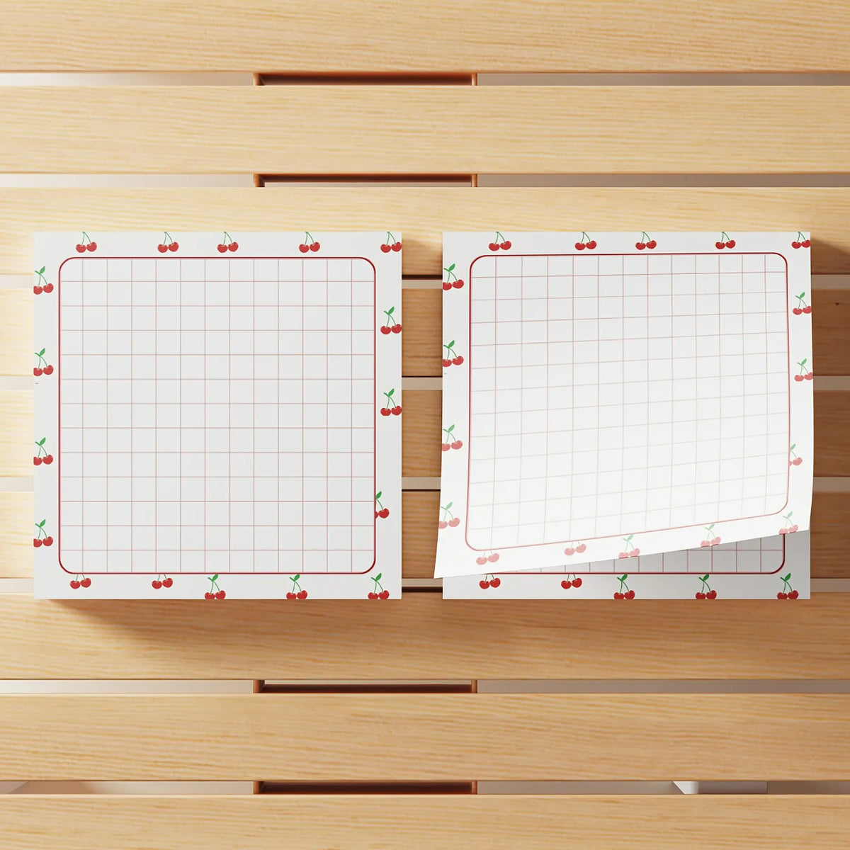 Cherry Themed Sticky Notes, Thick Material and Removable, 4 Packs/set, 200 Sheets Total, Ideal for Planning, Work, Daily Memos, Multiple Uses, Office Supplies