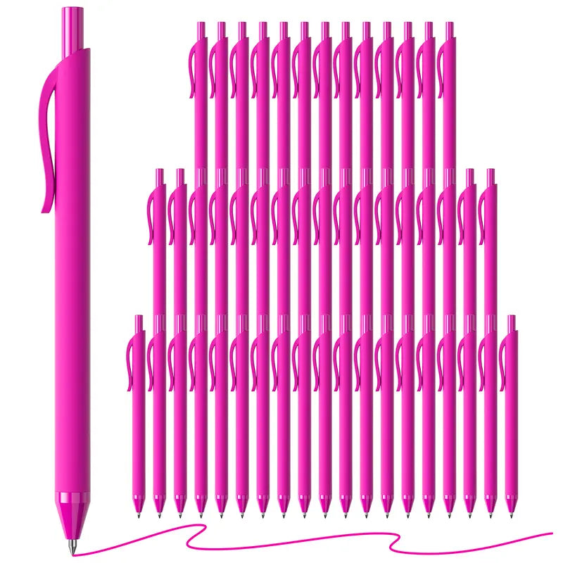 50 Pack Black Ink Pens - Bulk 1.0MM Medium Point Ballpoint Pens with German Ink for Smooth Writing No Bleed Retractable Design Ideal for Office & School