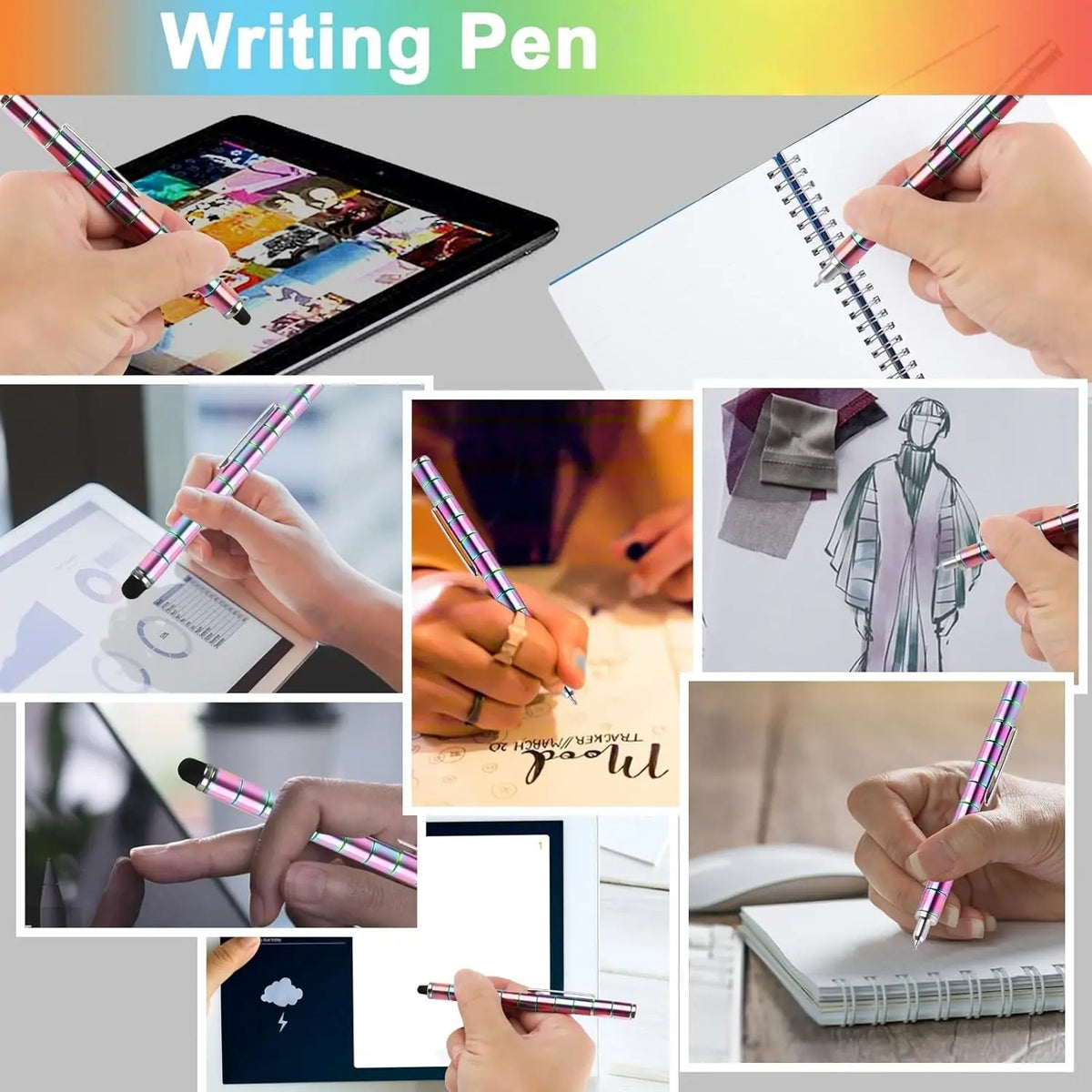 Rainbow Magnet Metal Writing Pen Toy, DIY Adult Multifunctional Pen, Metal Signature Pen, Aesthetic Pens, Fancy Pen, Creative Gift for Graduation, Back-To-School, Christmas Classroom Party