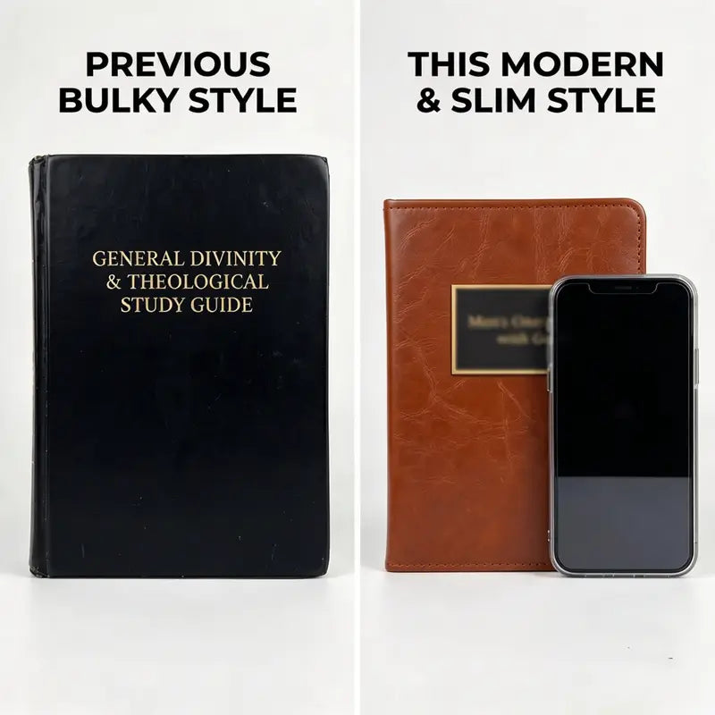 Men's Daily Devotional Book,Leather Bound Devotional Journal for Men | One Minute With God 365 Daily Devotions | Christian Prayer Notebook for Faith, Reflection & Gratitude Church Notes Journal Durable Notebook
