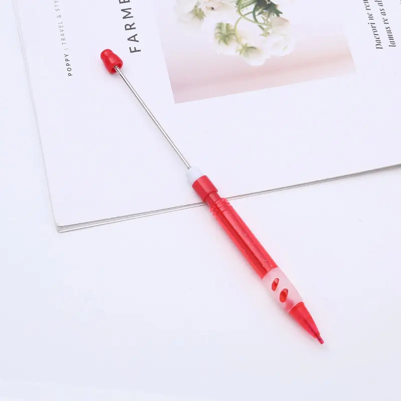 8-Pack DIY Beaded Pencils with Ink, Creative Holiday Stationery, School Supplies, Fashion Writing Office Essentials, Stationery Writing Tools