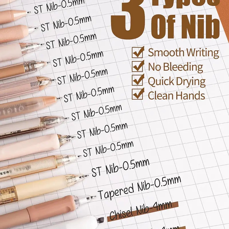Four Candies Gel Ink Pen Set,14PCS Pen Set with Case, Cute Note Taking 0.5mm Fine Point Retractable 12PCS Black Ink Pens with 2 Highlighter for School, Note Taking,Writing, Office Supplies, girly office supplie,journaling supplies  Pastel Markers Portable