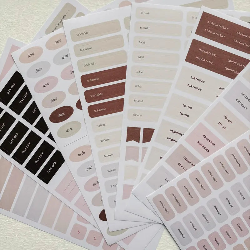 Dailee Planner Stickers - Customizable, Minimal Functional Layouts for Office Stationery Organization, Monthly Reminders, Visual Task Tracking, Highlight Dates & Daily Schedule Management