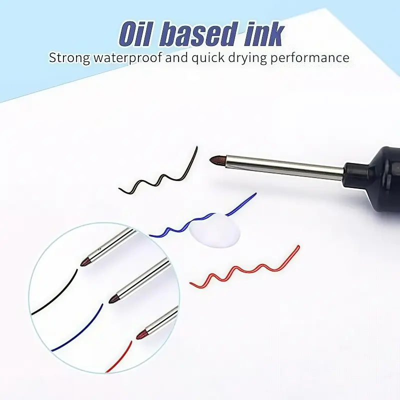 20mm Elongated Tip Deep Hole Permanent Markers - Durable and Solid PP Plastic Build, Smudge-Proof Waterproof Quick-Dry Ink, Metal Surfaces Compatible, Ruler-Friendly Office Stationery (4/5/10/20-Pack Optional for Automobile Manufacturing, DIY Projects)