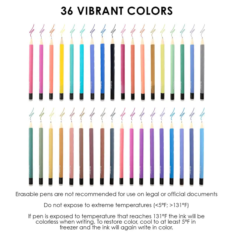 Grabie Erasable Gel Pen Set, Back to School, Medium Point Pens with Eraser for Everyday Use & Educational Purposes, for planner, students, teachers, nurses and artists, magical pen, Class Reward Gift Idea, School Supplies