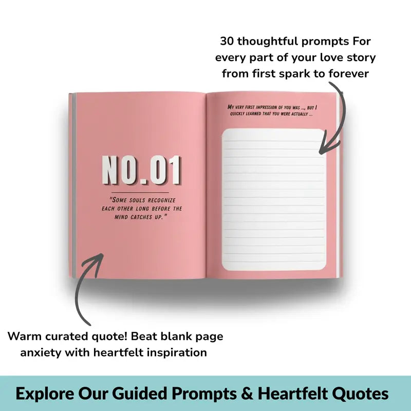 "Everything I Love About Us", Premium Full-Color Couples Journal, 30 Guided Prompts diary book, Sentimental Anniversary & Birthday Gift for Boyfriend, Girlfriend, Husband, Wife