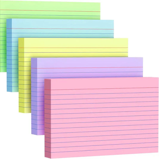 200-Count Rectangular Colored Paper Index Cards, 4x6 in, 40 Sheets Each, for Students & Professionals, Note-Taking Supplies for Office Home School