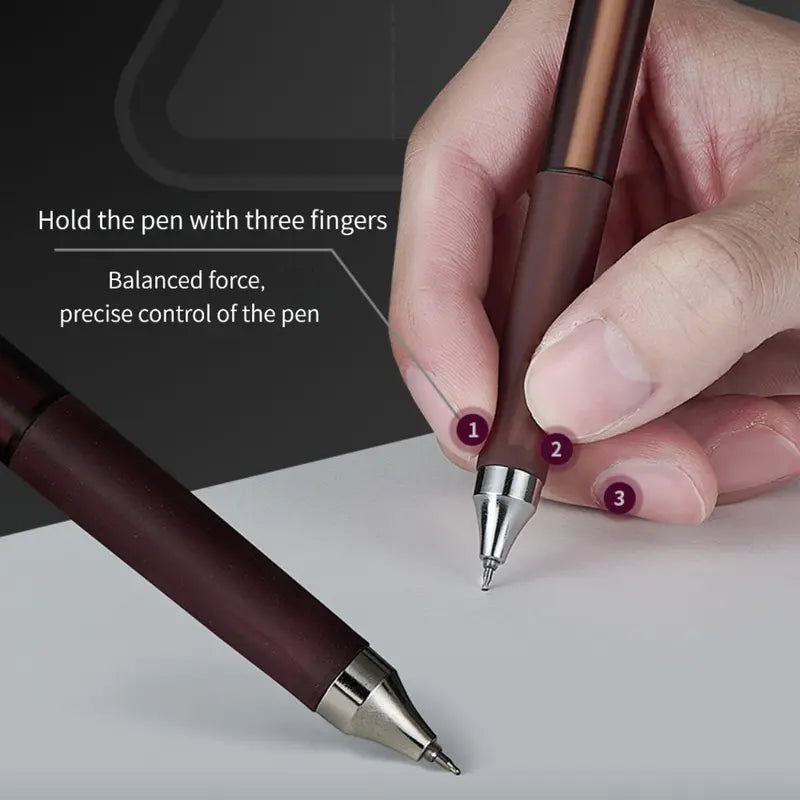 3 Dark Tones Low Center Gravity Retractable Gel Pens - Soft Sleeves, Callus-Preventing Soft Grip, Smooth Smudge-Proof Quick-Dry Ink, Large Capacity Office Stationery Writing Tool, College Student Pen for Office Use