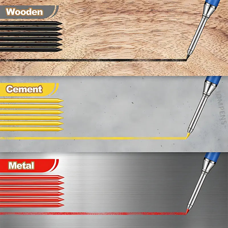 2/6Pcs Carpenter Pencils with 36 Pcs 2.8mm Refills Long Nosed Deep Hole Mechanical Pencil Construction with Built in Sharpener for Woodworking Drafting Architect Tool Mechanical Drawing Pencils, Drawing Supplies