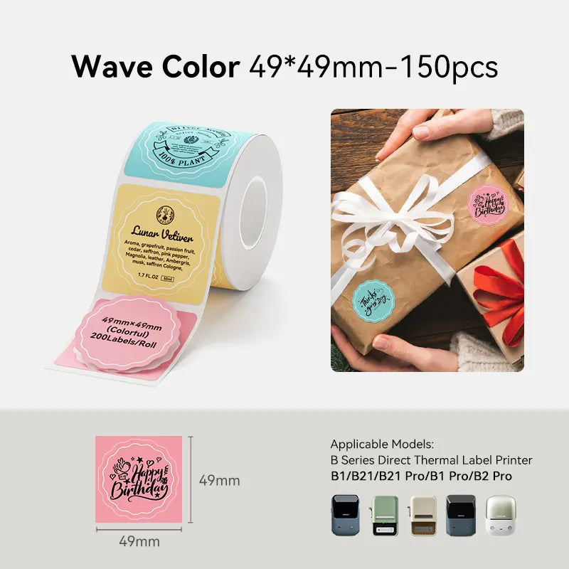 NIIMBOT BPA-Free Degradable Peel-Stick Transparent Thermal Paper Labels for B-Series (b21/b3s) Printers - Direct Print, Leave No Trace Adhesive for Small Businesses, Mason Jar Use
