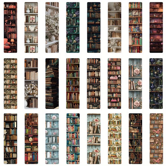 24pcs Book Fragrance Bookcase Non Repetitive Series Simple Handheld Booklet Creative Paper Bookmarks Small Cards Book Decoration Cards Reading Label Cards Book Accessories