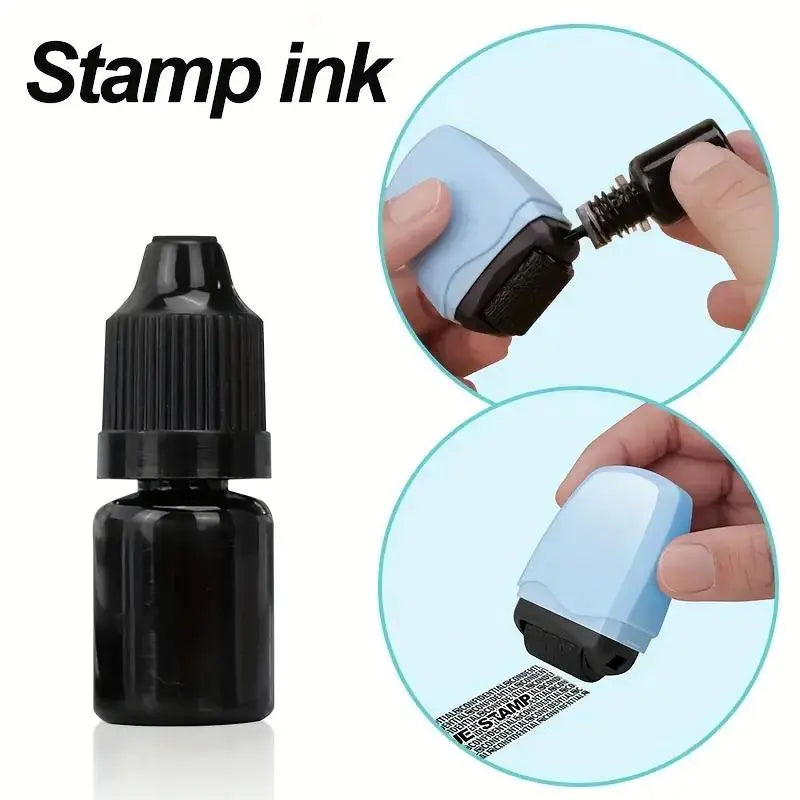 Privacy Stamp Ink Refill, 3 Counts Roller Identity Theft Protective Stamp Ink Refill, Confidential Seal Ink Refill for Home Office School Ink Seals