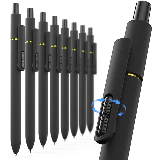 HIACRY Retractable Gel Pen Set, 8Pcs Black Ink Pens, 0.7mm Fine Point, Quick Dry Smooth Writing, Click Style Pens for School Office Stationery techvibes
