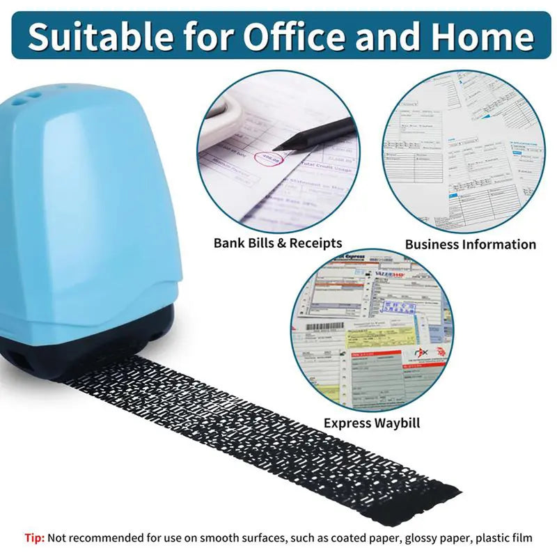 Lotosug Identity Theft Protection Roller Stamp for Hiding Sensitive Information, 1 Count Confidential Roller Stamp, Anti Theft, Privacy & Security Stamp, Designed for ID Blackout Security, Office Supplies, BackToSchool