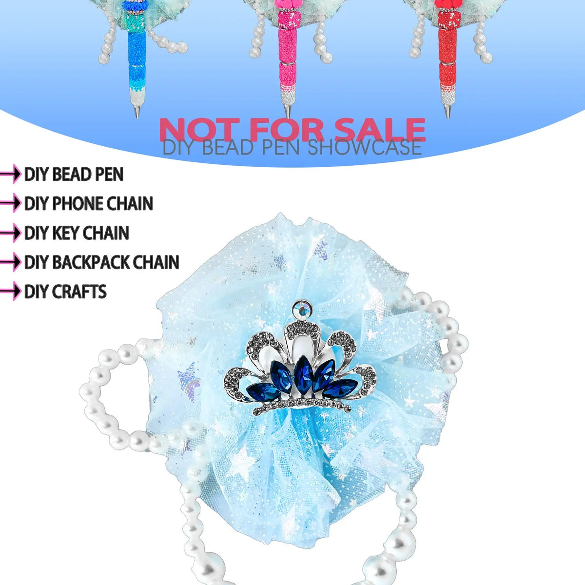 1pcs Innovative Crown Pearl Mesh DIY Jewelry, Perfect Gift for Girly Keychain, Handmade Phone Chains, Keychains, Pen Charms, Indoor Decor, Car Accessories