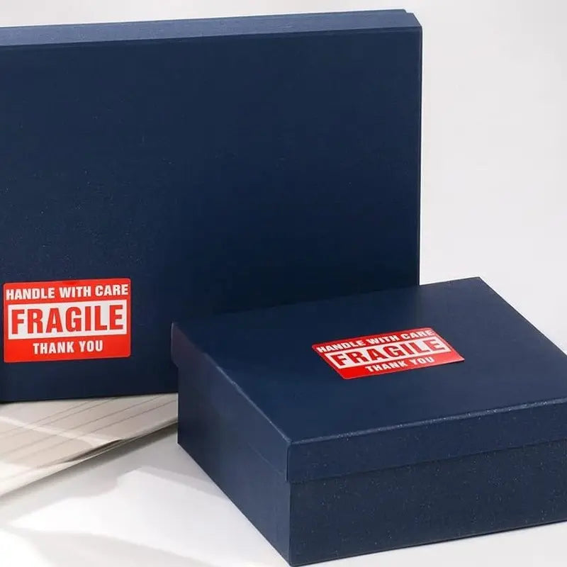 Red "Handle with Care" Extra Sticky Fragile Labels, 2x3 in 500 Stickers, Permanent Peelable Colored Digital Print Shipping Labels for Office Stationery Supplies