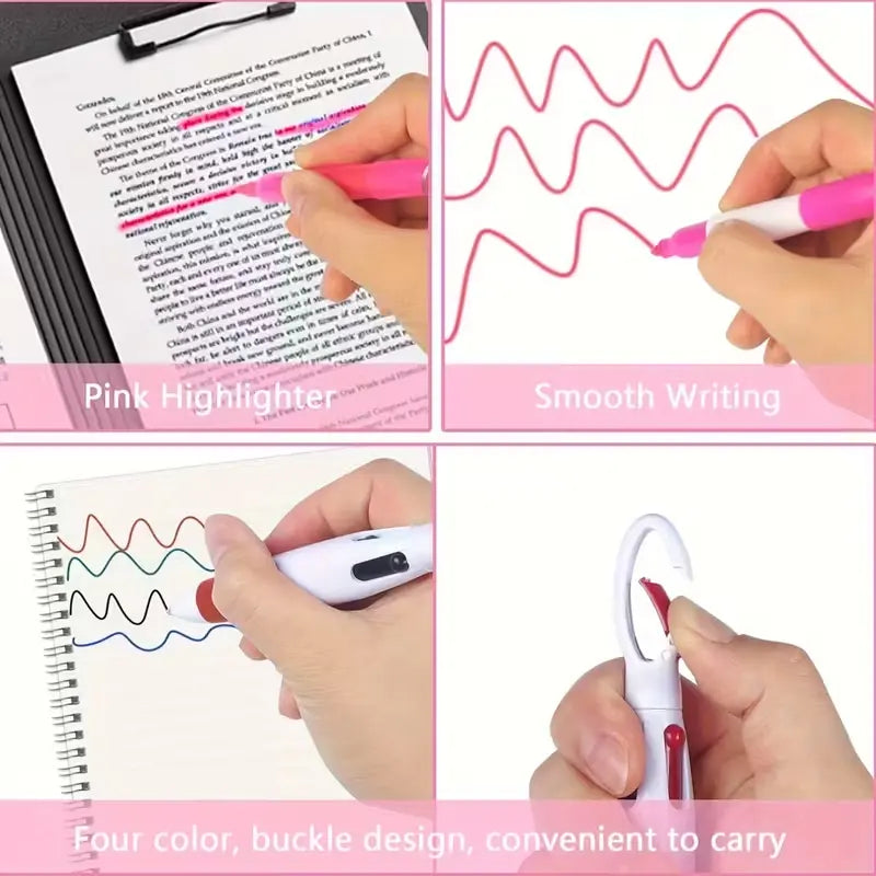 Nurse Pen Set - 2 Sets Zinc Alloy Retractable Ballpoint Pens, Permanent Markers, Highlighters, Compact Foldable Scissors, Badge Reel Holder Clips, Keychain Clips - Healthcare Pros Multi-Tool Pack Office Stationery, Thoughtful Gift, Graduations, Adults, Of