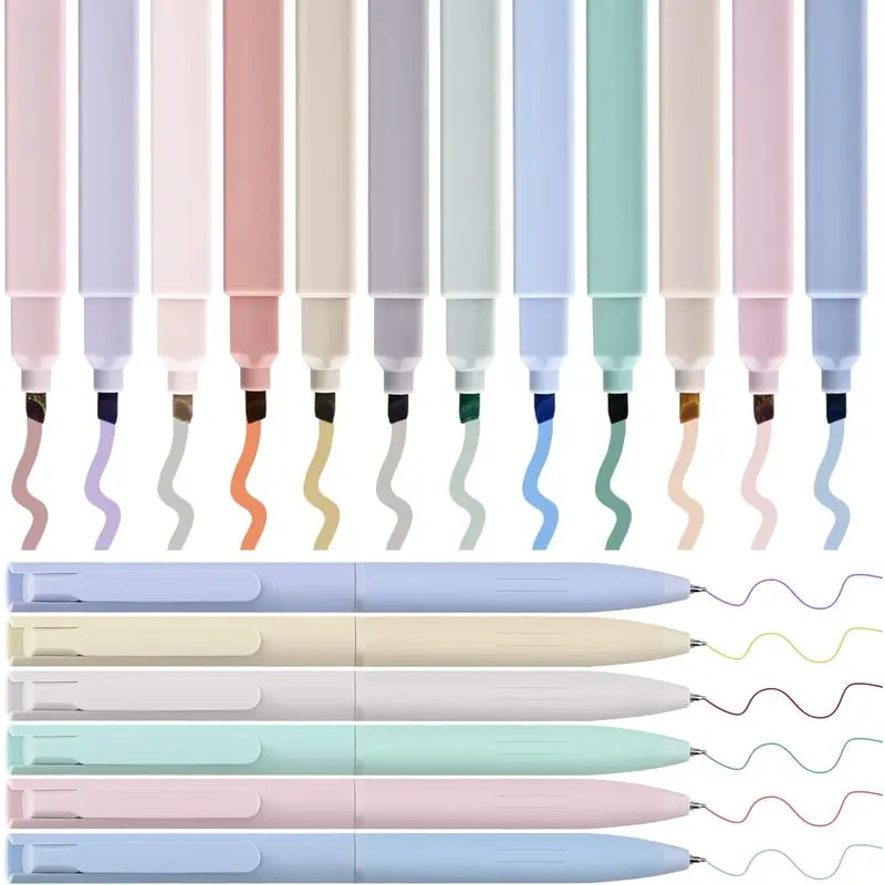 Unisex 18-Piece Quick-Dry Water-Based Highlighters & Multi Colored Pens Set - Ergonomic Smooth Writing Stationery, Bible-Page Safe, Home Improvement Gift for Holidays, Birthdays, College Supplies, Smooth Writing Pens