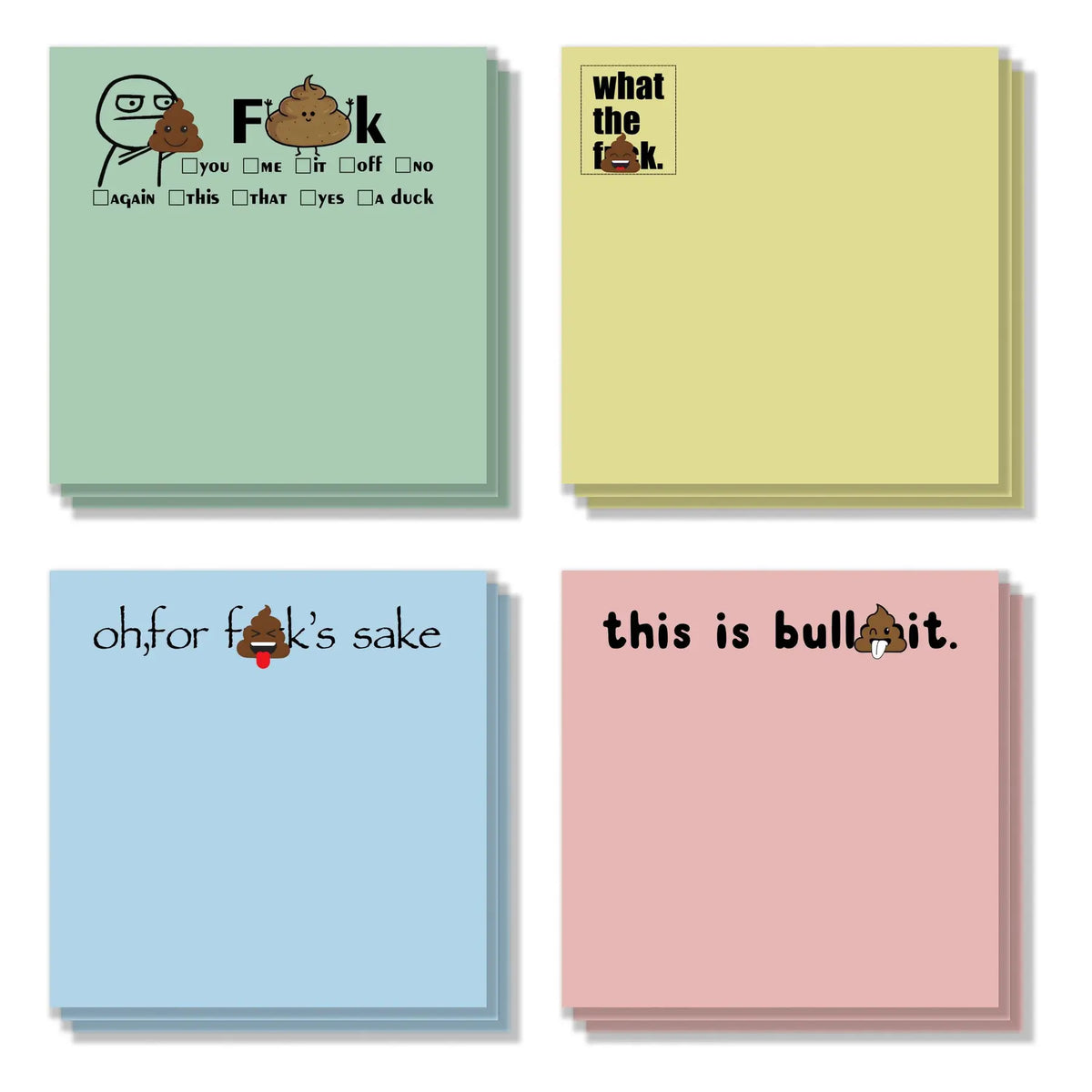 Creative Sticky Note Pad, 4 Counts/Set, 3x3 Inch, 50 Sheets, Decorative Office Note Pad, Adhesive Sticky Notes Easy Removal for School Office Home Supplies, Memo Pads