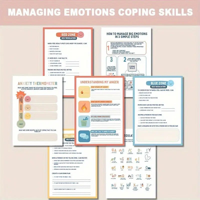 Emotional Regulation Workbook, Social Emotional Learning, Psychological Therapy, Anxiety Management, Mood Planning, Self-Regulation Tools, Planner