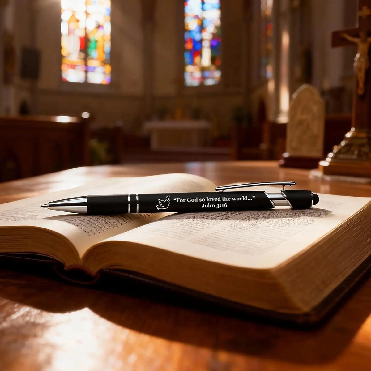 15 Pack Bible Verse Pens, Christian Inspirational Retractable Ballpoint Pens with Religious Scripture Quotes & Symbols, Smooth Writing Black Pens for Church, Gifts for Christians, Motivational Pen, Multicolor Writing Stationery