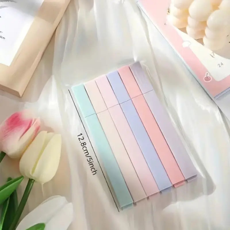 12/24pcs Pastel Morandi Square Highlighter Markers Aesthetic Chisel Tip No Bleed & No Smear Versatile Use Aesthetic Design for Highlighting Journaling School Classroom Office Stationery Supplies