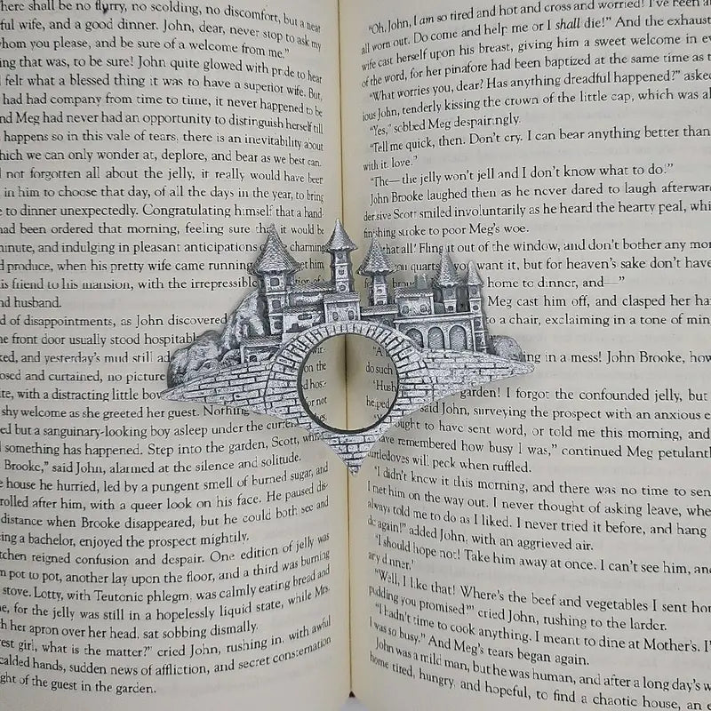 Book Page Holders– Fantasy Reading Accessory for Book Lovers - Dragon Wing, Skull Butterfly, and Village
