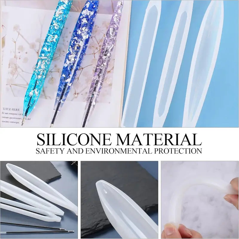 84 piece ballpoint pen DIY mold set, including 9 pieces of pen resin molds and 75 pieces of ink refills, used for DIY resin crafts, is an exquisite gift for family and friends