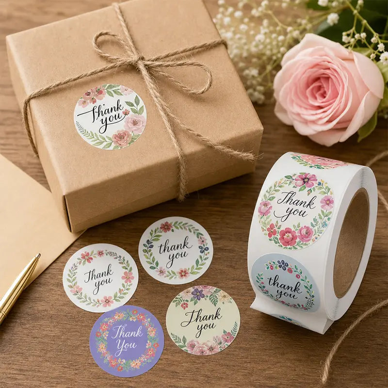 1-Inch Decorative Sealing Stickers Rolls - 3000 Pcs Floral Christmas & Wedding Designs, for Small Business Baking Packaging, Envelope Seals (Home & Festive Party Supplies)