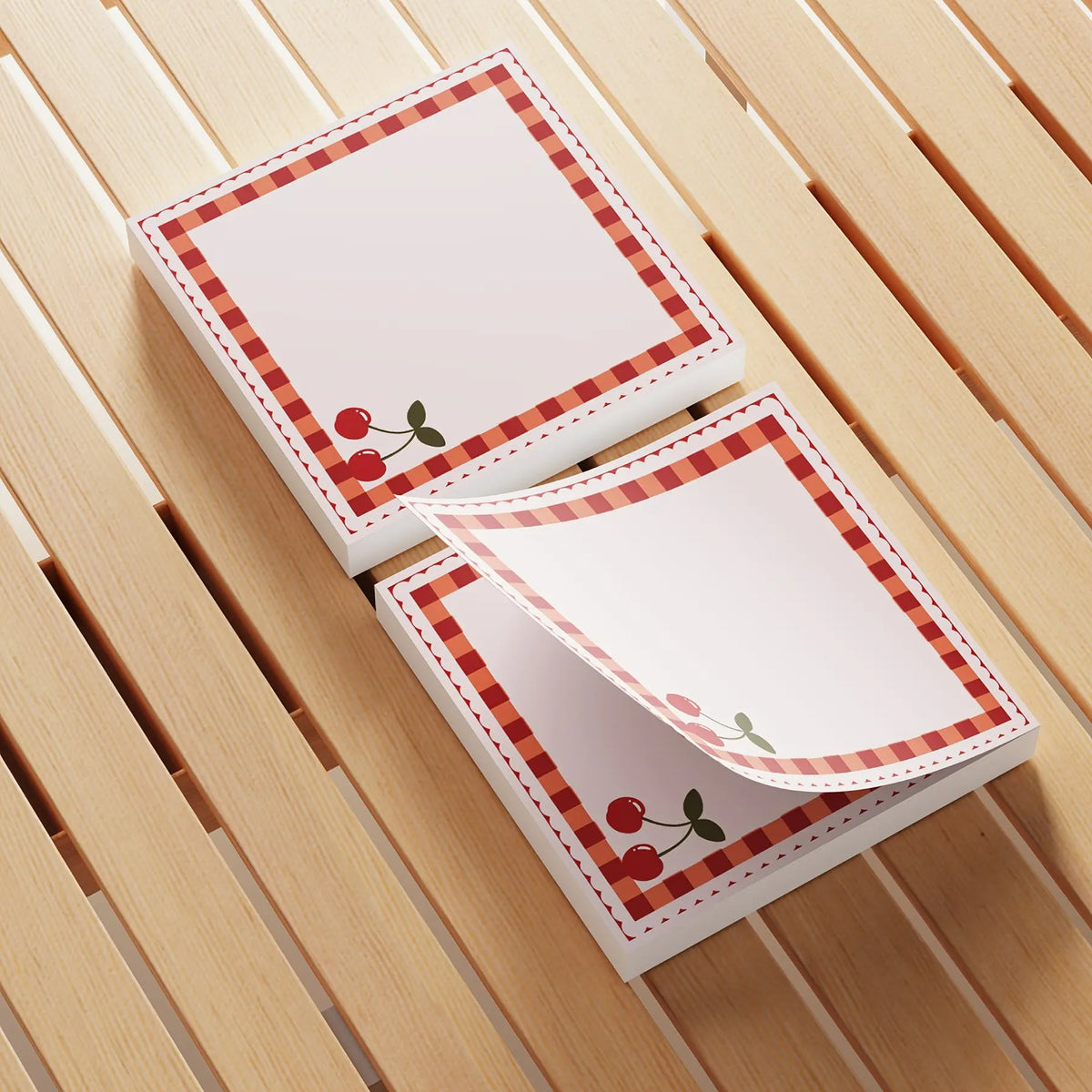 Cherry Themed Sticky Notes, Thick Material and Removable, 4 Packs/set, 200 Sheets Total, Ideal for Planning, Work, Daily Memos, Multiple Uses, Office Supplies