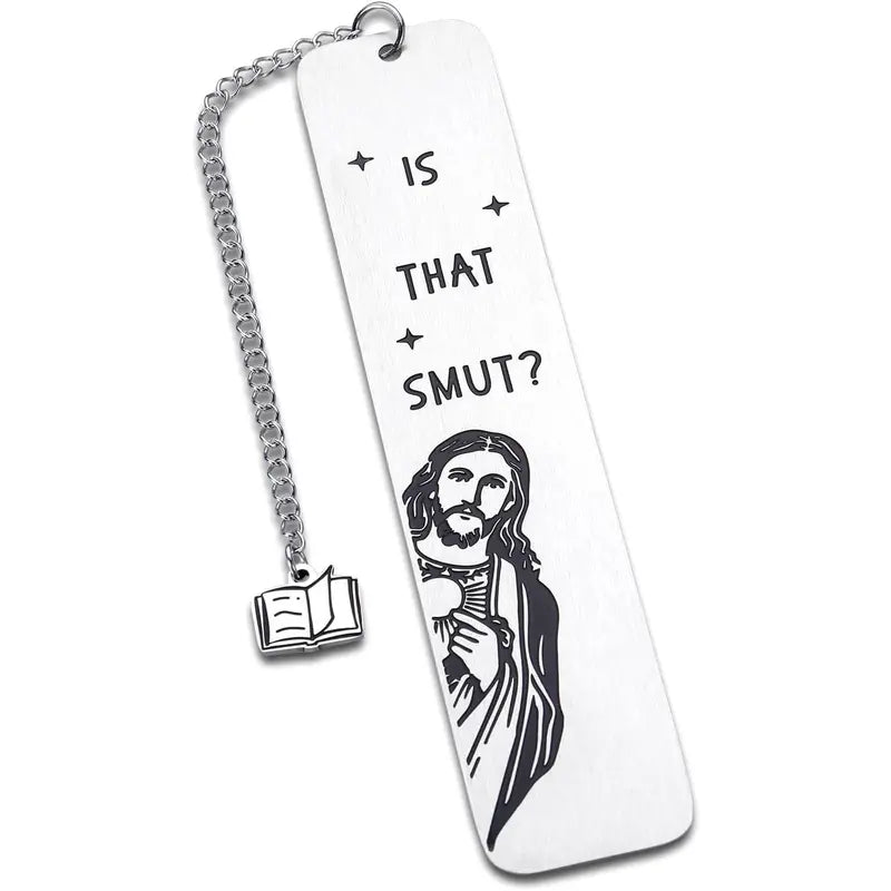 Unisex Engraved Stainless Steel Bookmark with Chains - Hypoallergic Rust-Resist Steel Page Marker, Lasting Scratch-Resistant Shine, Funny Bookish Gag Gift for Book Lovers, Festive Home Supply