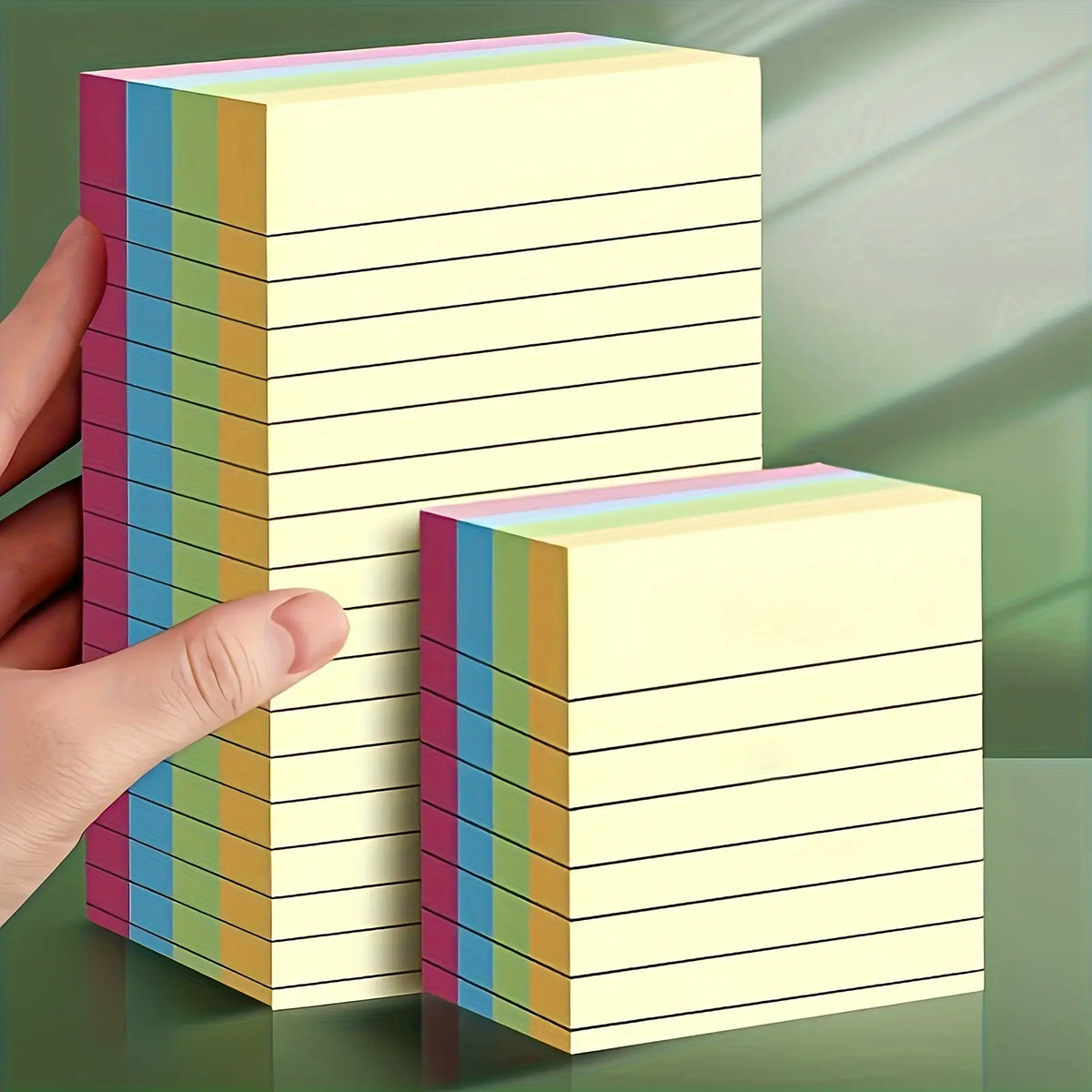 2 Books 400 Sheets Multicolor Sticky Notes Set, Sticky Note Tabs, Portable Adhesive Labels for Students and Office Workers, Self-Adhesive Stickers, Office Supplies