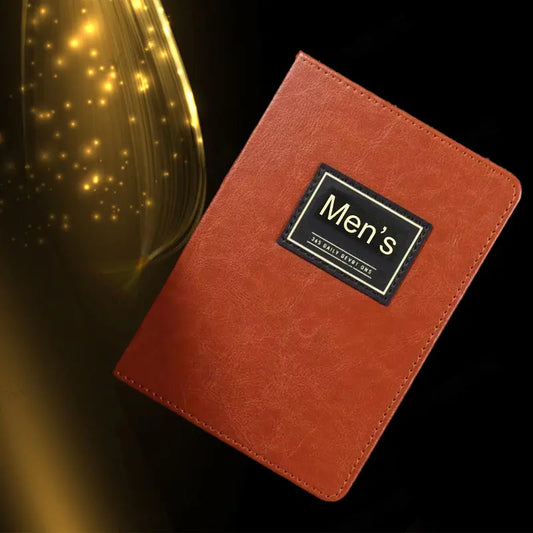 Men’s Compact Scripture Devotional Journal - Premium LuxLeather Cover, 365 Entries Guided Devotionals, 1-Minute Guides, Spiritual Growth Support, Busy Dads Office Stationery Notebook, Ideal Gift for Father’s Day
