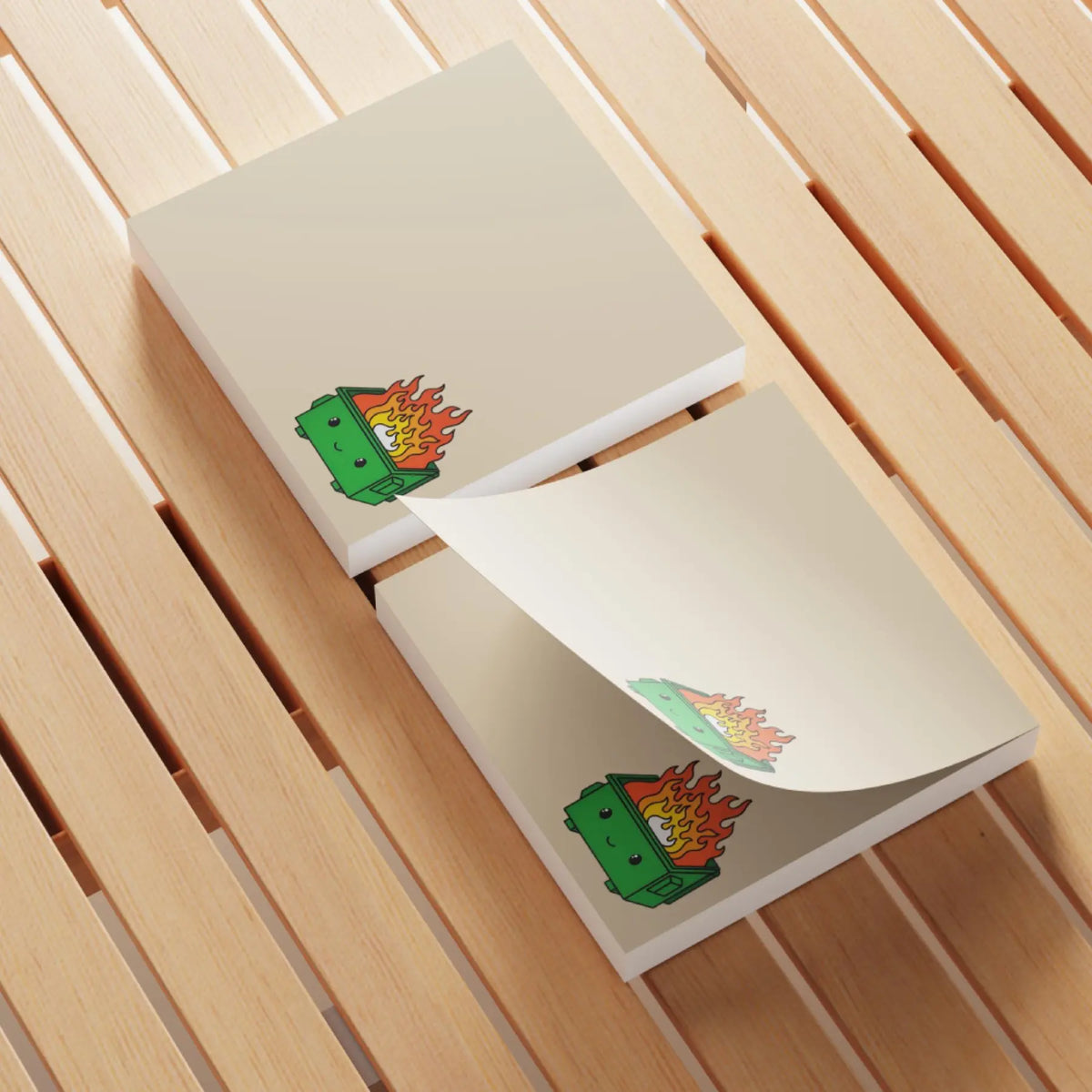 Dumpster Fire Sticky Note, 4 Counts/set Cartoon Sticky Note, Adhesive Note Pad for School Office Home Supplies Students Teachers Gift, Sticky Notes Set