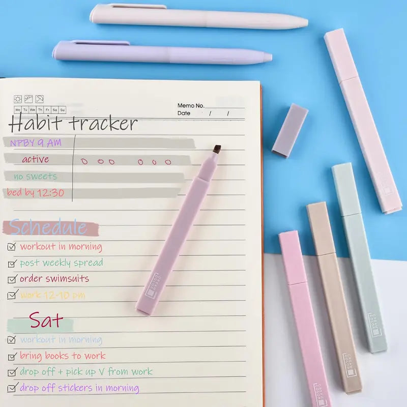 Unisex 18-Piece Quick-Dry Water-Based Highlighters & Multi Colored Pens Set - Ergonomic Smooth Writing Stationery, Bible-Page Safe, Home Improvement Gift for Holidays, Birthdays, College Supplies, Smooth Writing Pens