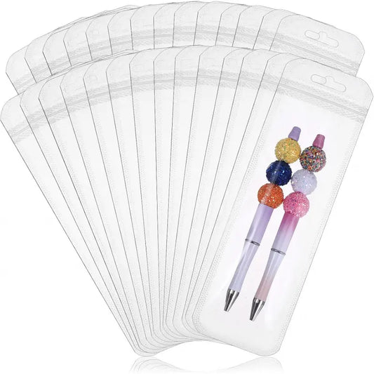 100 Pcs Pen Packaging Bags Pen Bags for Packaging Transparent Pen Bags for Bead Pens Resealable Zipper Bags for Packaging Lip Gloss Jewelry Cosmetics Candy, Cosmetic Storage Bag, Zipper Pouches, Transparent Plastic Storage, Storage Pockets