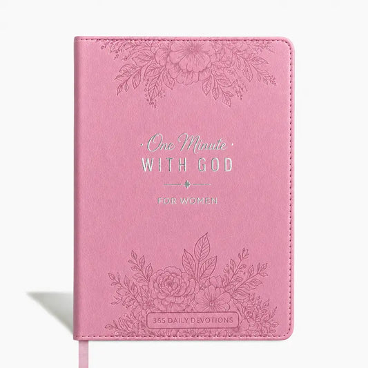One Minute with God for Women, 365-Day Women’s Study Bible, Full-Color Embossed Faux Leather Hardcover, Daily Devotional Prayer Journal, Bible Study Book, Christmas Gift for Women, Inspirational Bible Verses