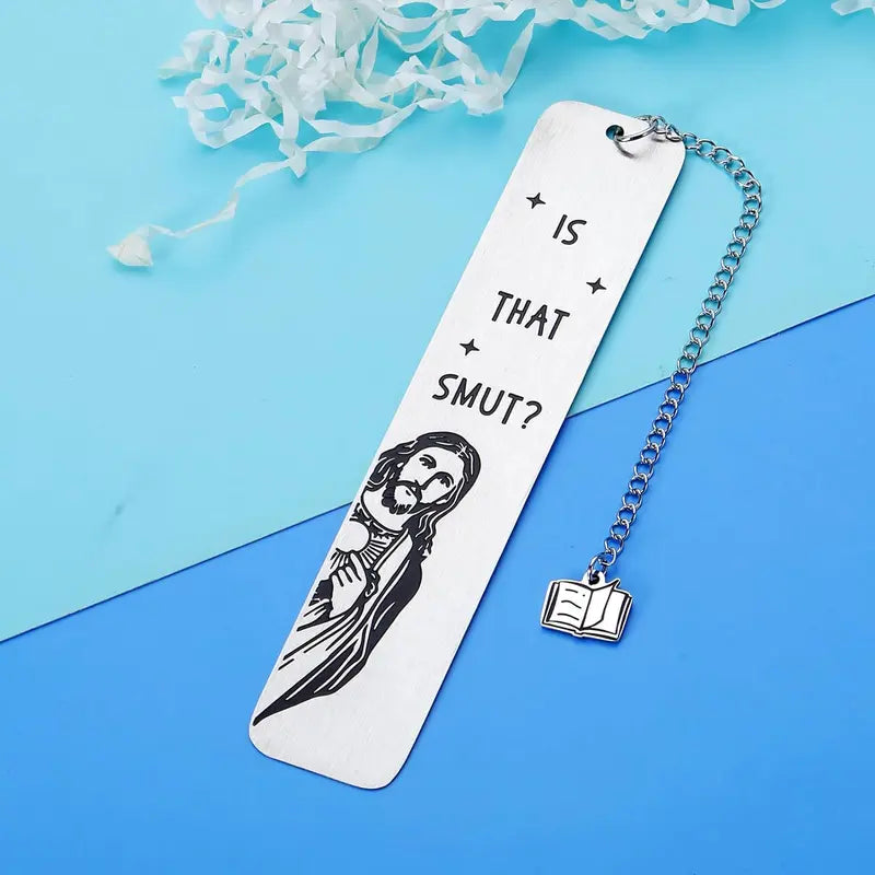 Unisex Engraved Stainless Steel Bookmark with Chains - Hypoallergic Rust-Resist Steel Page Marker, Lasting Scratch-Resistant Shine, Funny Bookish Gag Gift for Book Lovers, Festive Home Supply