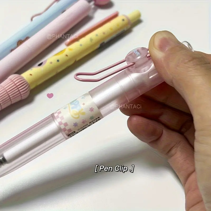 4pcs Creative Cartoon Gel Pens, Dog Rabbit Cat and Bear Pattern Writing Pens, 0.5mm Fine Point, Office Supplies, Cute Study Pens, Aesthetic Pens
