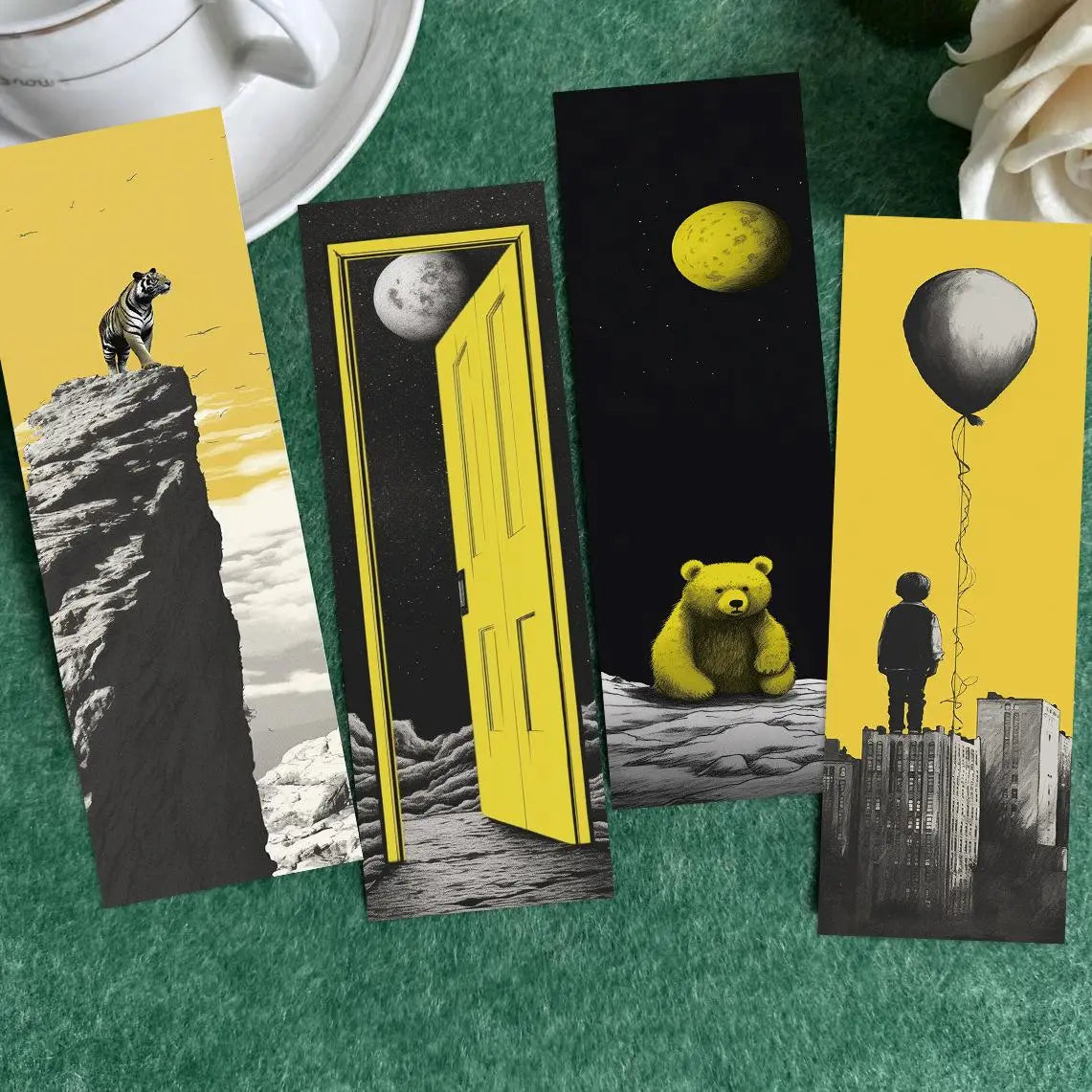Landscape Pattern Bookmark, 30pcs/set Abstract Art Decorative Labels Stickers, Decorative Bookmark, DIY Decorative Card, Reading Gift for Book Lover, Decal Sticker